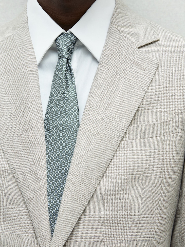 Reiss Dark Green Orta Silk Chain Pattern Tie - Image 2 of 5