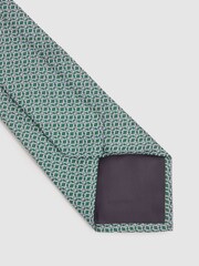 Reiss Dark Green Orta Silk Chain Pattern Tie - Image 4 of 5