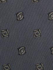 Reiss Steel Blue Parma Silk Blend Jacquard Tie - Image 5 of 5