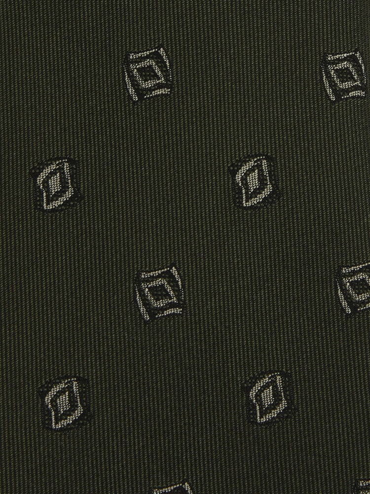 Reiss Forest Green Parma Silk Blend Jacquard Tie - Image 5 of 5