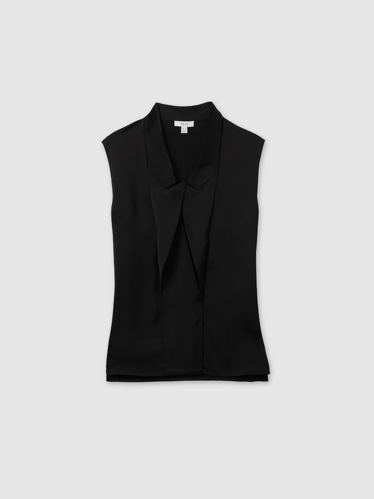 Negro - Reiss Wren Relaxed Tux Top - Imagen 2 de 5