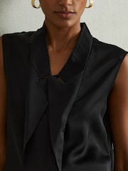 Negro - Reiss Wren Relaxed Tux Top - Imagen 3 de 5