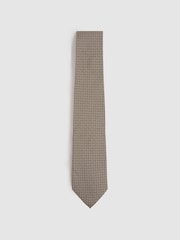 Reiss Olive Garda Silk Medallion Print Tie - Image 1 of 5