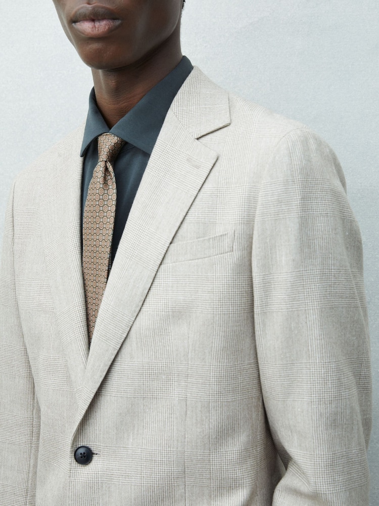 Reiss Olive Garda Silk Medallion Print Tie - Image 2 of 5
