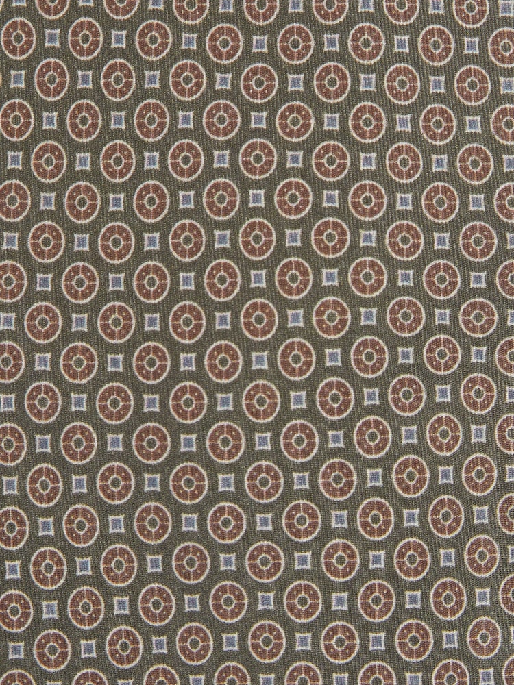 Reiss Olive Garda Silk Medallion Print Tie - Image 5 of 5