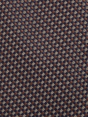 Reiss Dark Brown Atrani Silk Blend Textured Weave Tie - Image 5 of 5