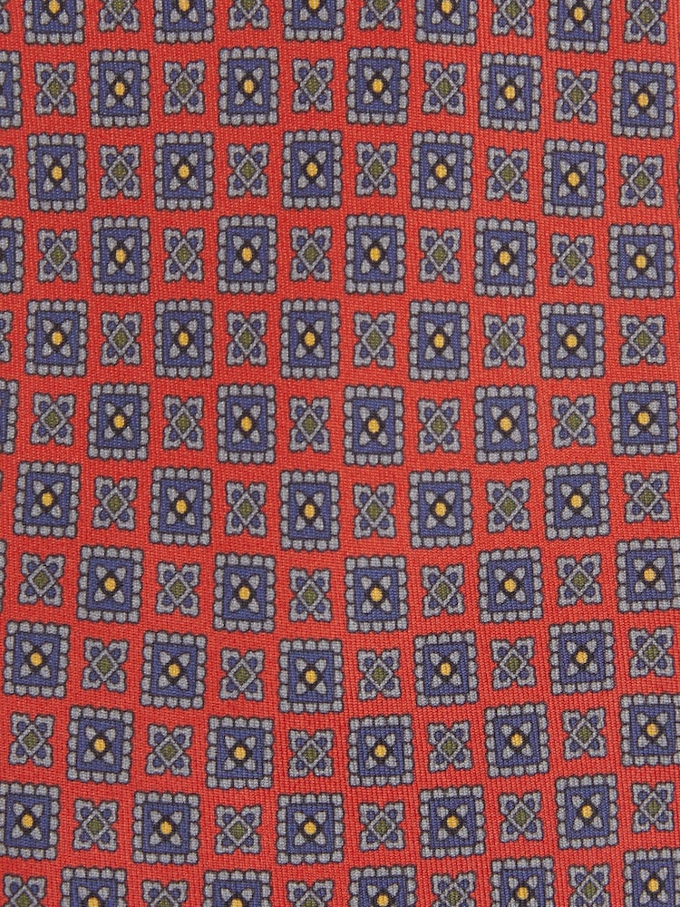 Reiss Bright Orange Aderci Silk Square Floral Tie - Image 5 of 5