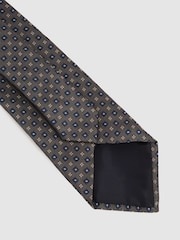 Reiss Charcoal Pelosa Silk Blend Foulard Floral Tie - Image 4 of 5