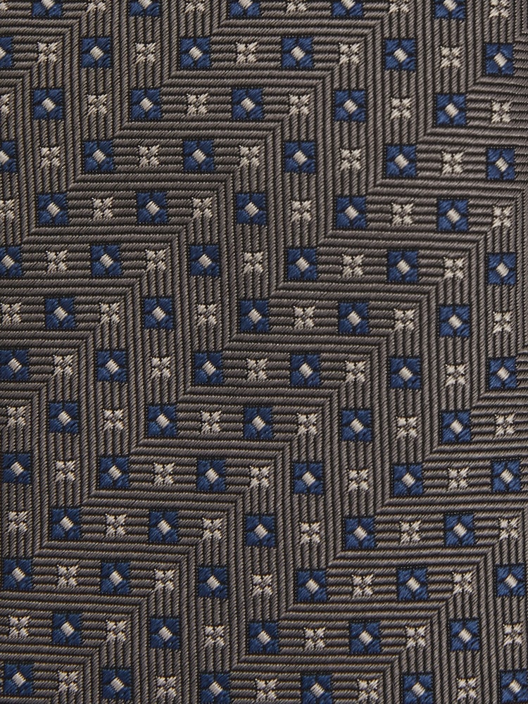 Reiss Charcoal Pelosa Silk Blend Foulard Floral Tie - Image 5 of 5