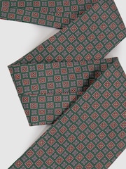 Reiss Forest Green Aderci Silk Square Floral Tie - Image 3 of 5