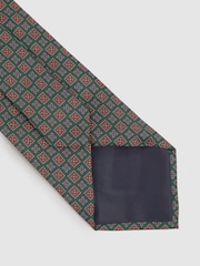 Reiss Forest Green Aderci Silk Square Floral Tie - Image 4 of 5