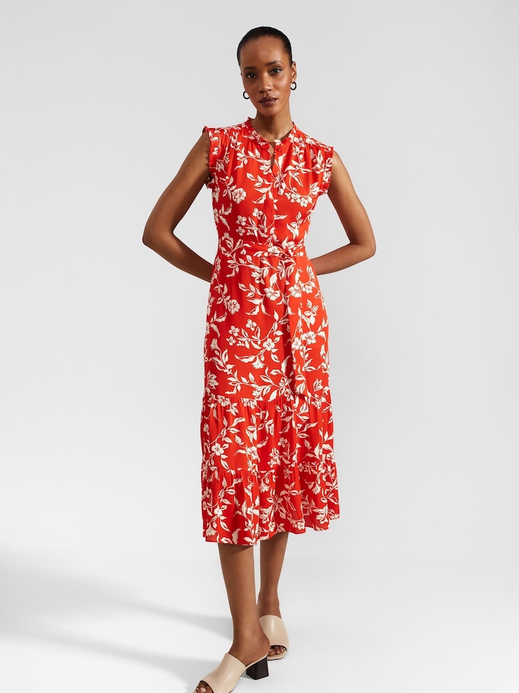 Hobbs Red Elsa Dress - Image 1 of 4 Hobbs Red Elsa Dress - Image 1 of 4
