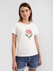 Hobbs 100% Baumwolle T-Shirt mit Pixie-Print - Bild 1 von 1