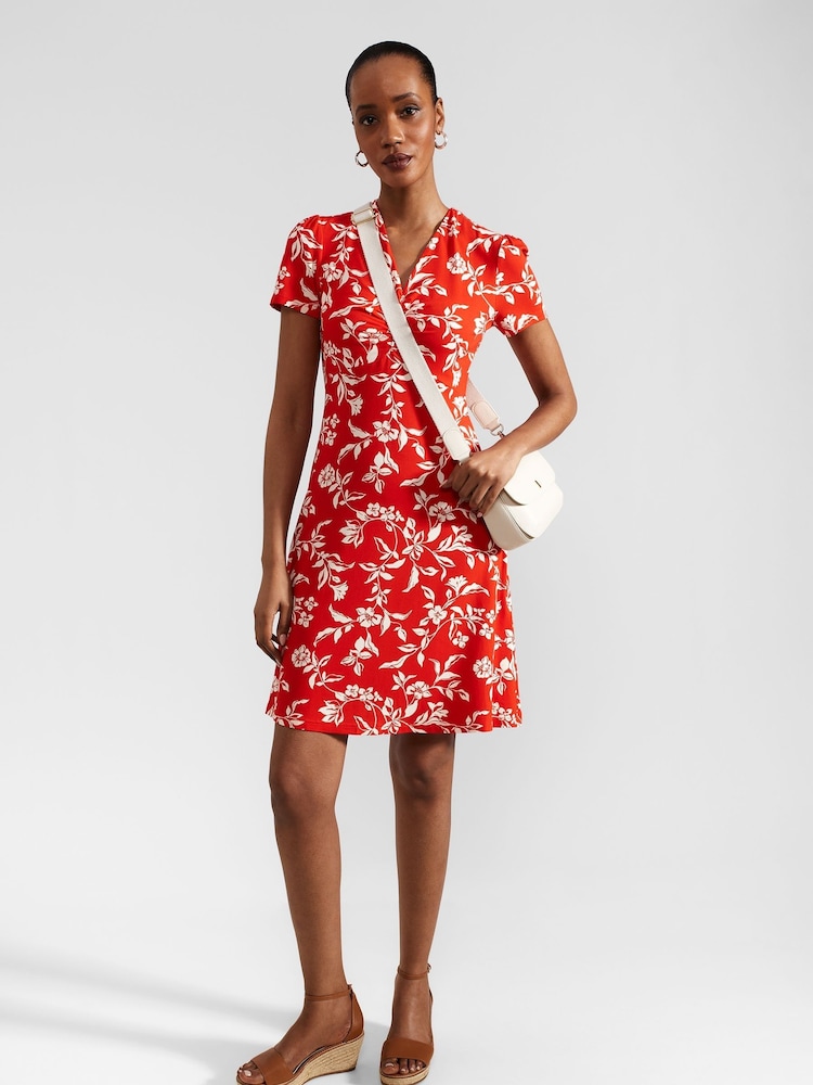 Hobbs Red Lydia Jersey Dress - Image 1 of 4 Hobbs Red Lydia Jersey Dress - Image 1 of 4
