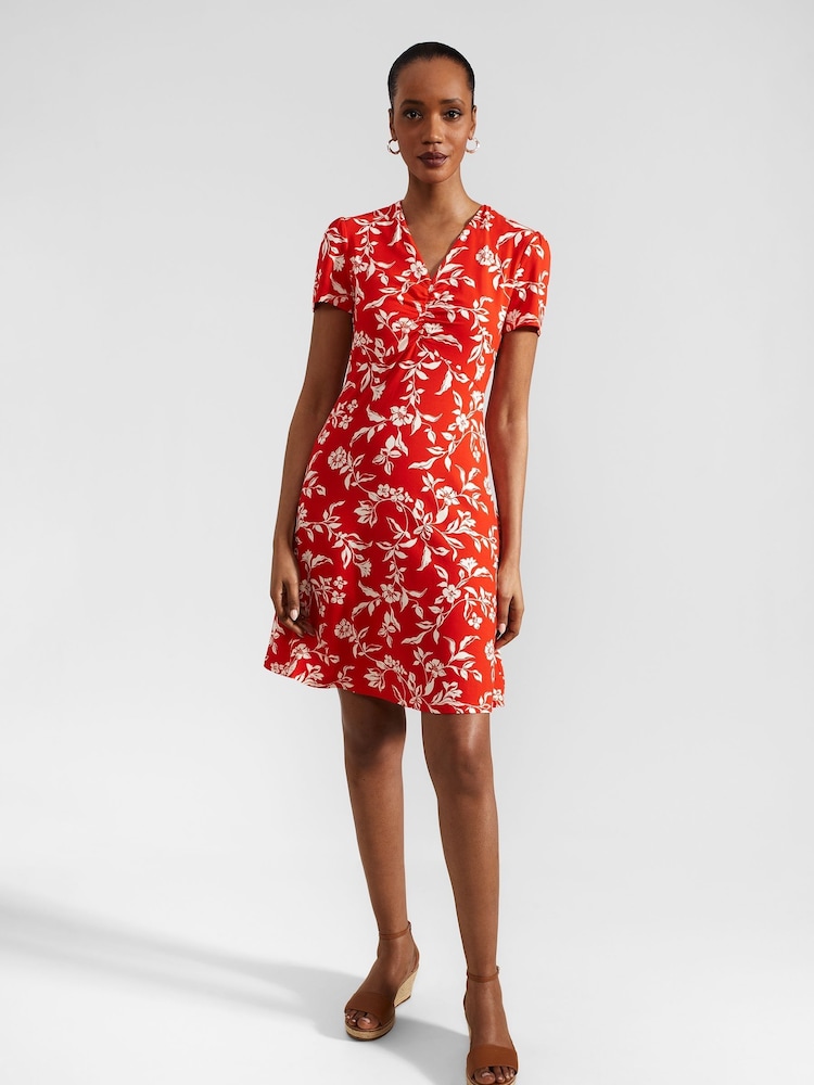 Hobbs Red Lydia Jersey Dress - Image 2 of 4 Hobbs Red Lydia Jersey Dress - Image 2 of 4