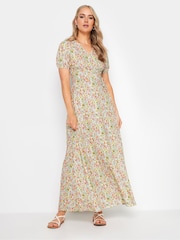 Long Tall Sally Pink Pastel Vintage Floral Wrap Maxi Dress - Image 3 of 5