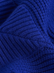 Cobalt Blue Longline Sleeveless Ribbed V-Neck Knitted Tank Vest Top - Image 8 of 8