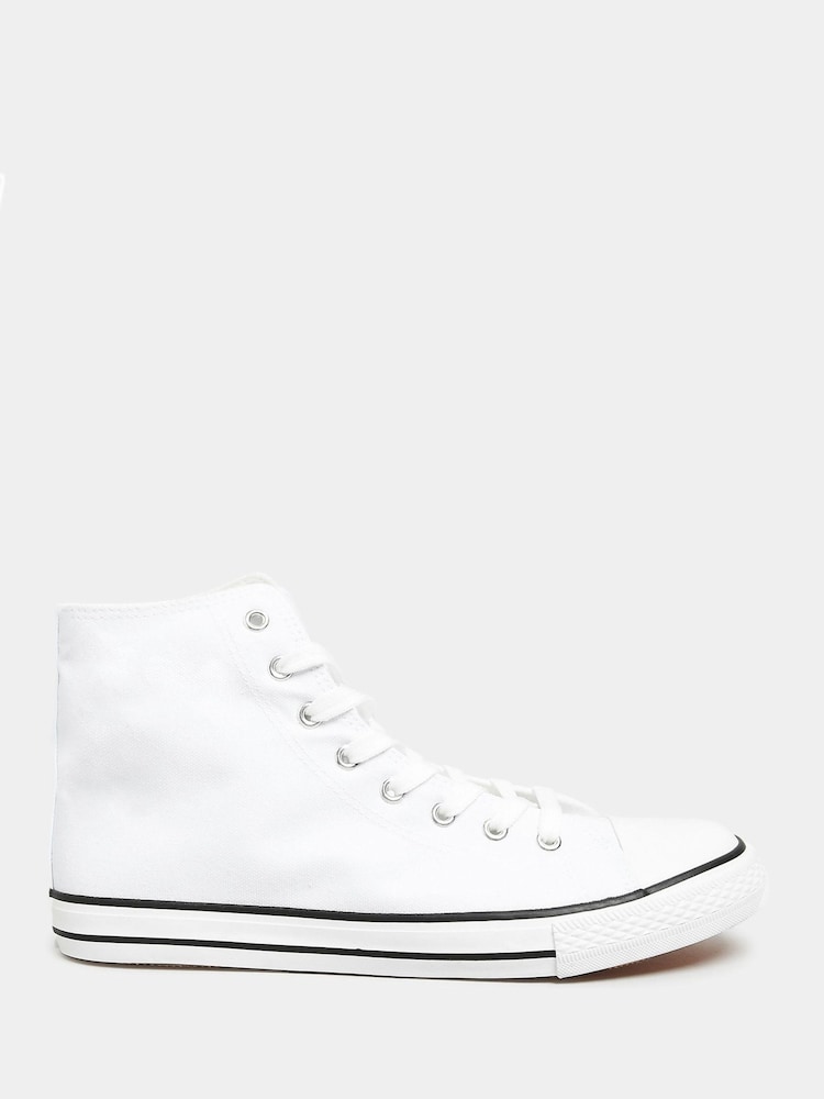 Long Tall Sally White Canvas High Top Trainers - Image 2 of 5
