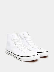 Long Tall Sally White Canvas High Top Trainers - Image 3 of 5