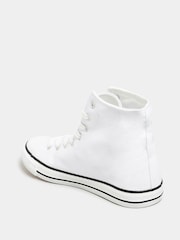 Long Tall Sally White Canvas High Top Trainers - Image 5 of 5