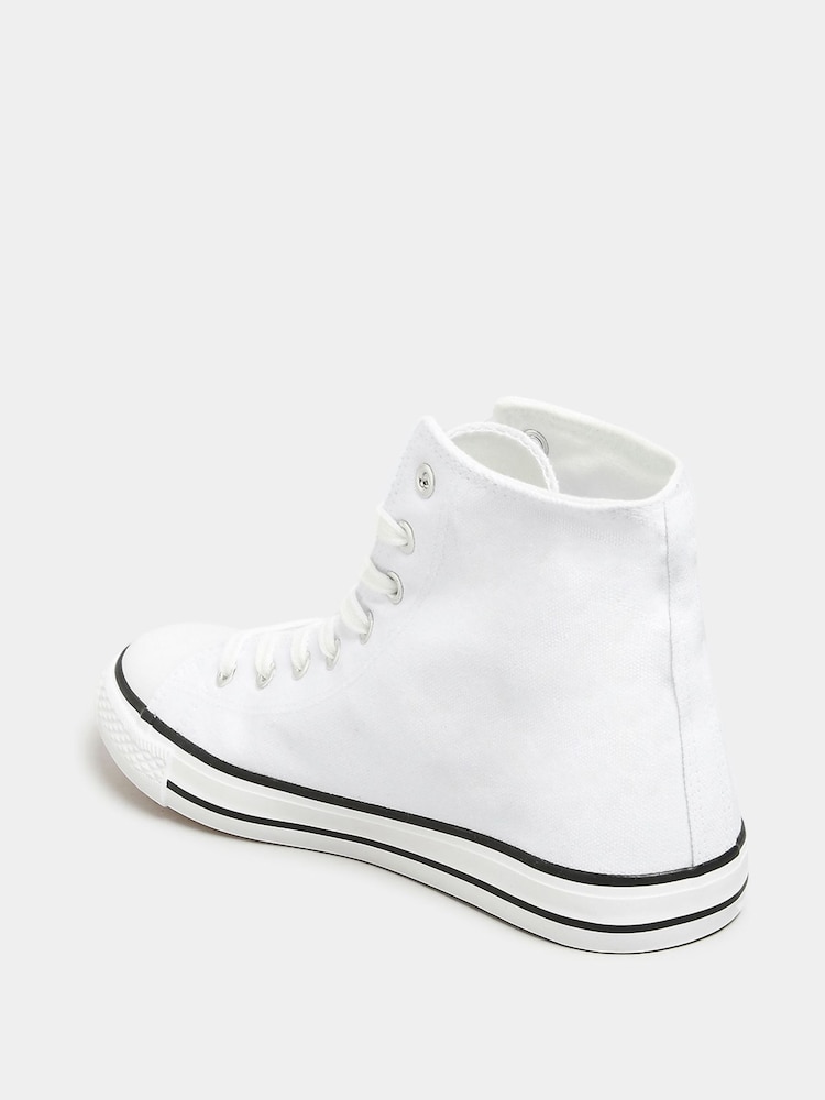 Long Tall Sally White Canvas High Top Trainers - Image 5 of 5