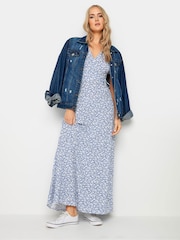 Long Tall Sally Blue/White Ditsy Wrap Maxi Dress - Image 2 of 5