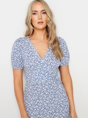 Long Tall Sally Blue/White Ditsy Wrap Maxi Dress - Image 4 of 5
