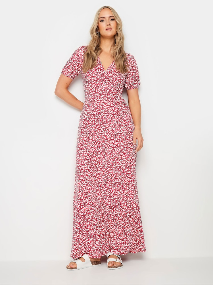 Long Tall Sally Red Ditsy Wrap Maxi Dress - Image 2 of 5