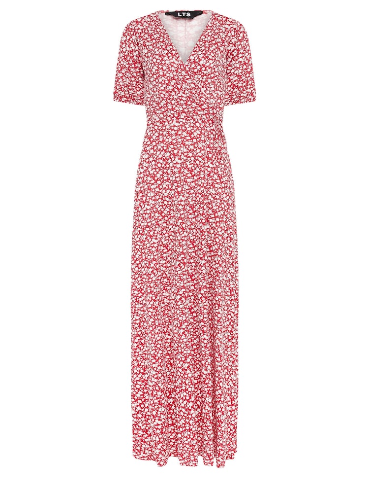 Long Tall Sally Red Ditsy Wrap Maxi Dress - Image 5 of 5