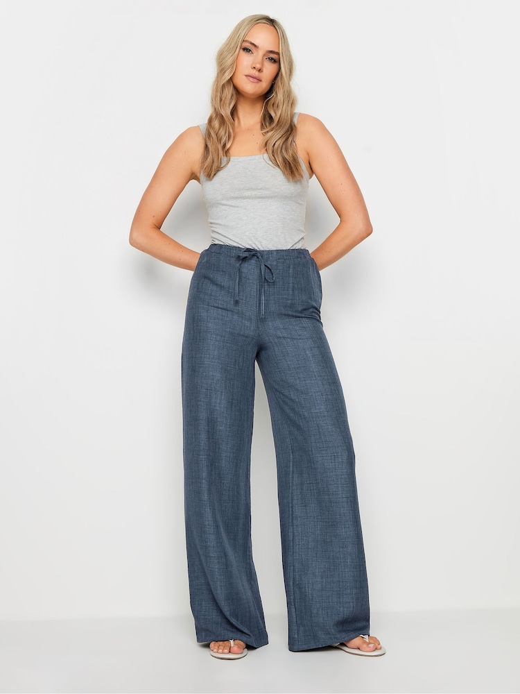 Azul - Pantalones de pernera ancha con textura de Long Tall Sally - Imagen 1 de 5 Azul - Pantalones de pernera ancha con textura de Long Tall Sally - Imagen 1 de 5