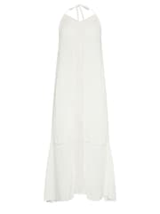 PixieGirl Petite White Crochet Trim Halter Maxi Dress - Image 5 of 5