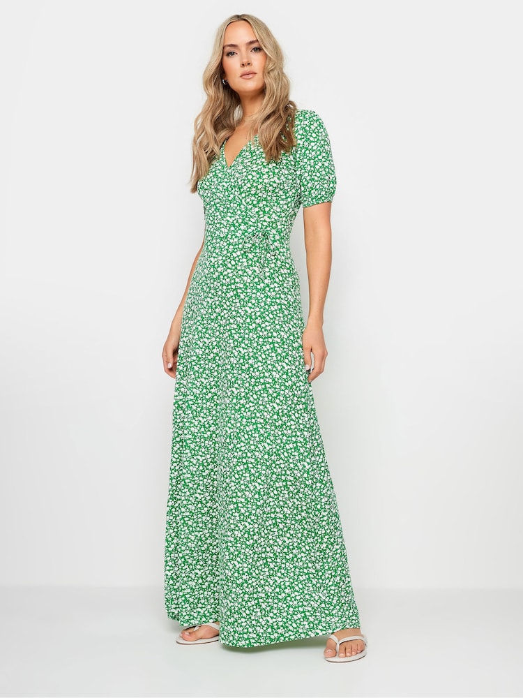 Long Tall Sally Green Ditsy Wrap Maxi Dress - Image 1 of 5