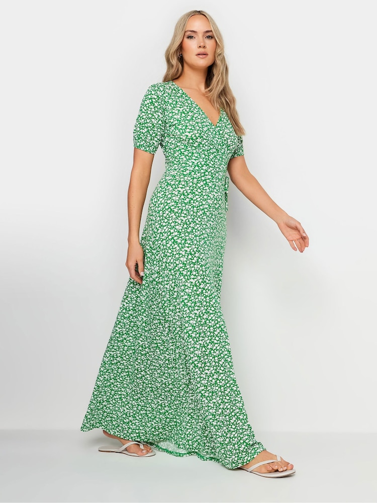 Long Tall Sally Green Ditsy Wrap Maxi Dress - Image 2 of 5