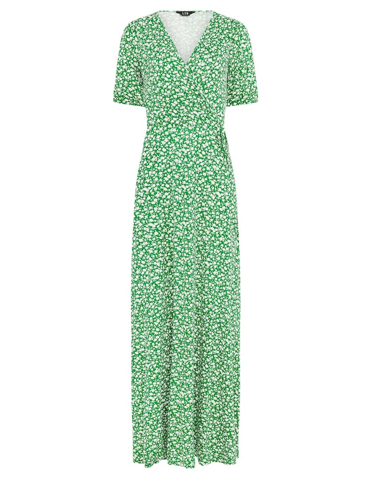 Long Tall Sally Green Ditsy Wrap Maxi Dress - Image 5 of 5