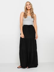 Long Tall Sally Black Crinkle Tiered Skirt - Image 1 of 6
