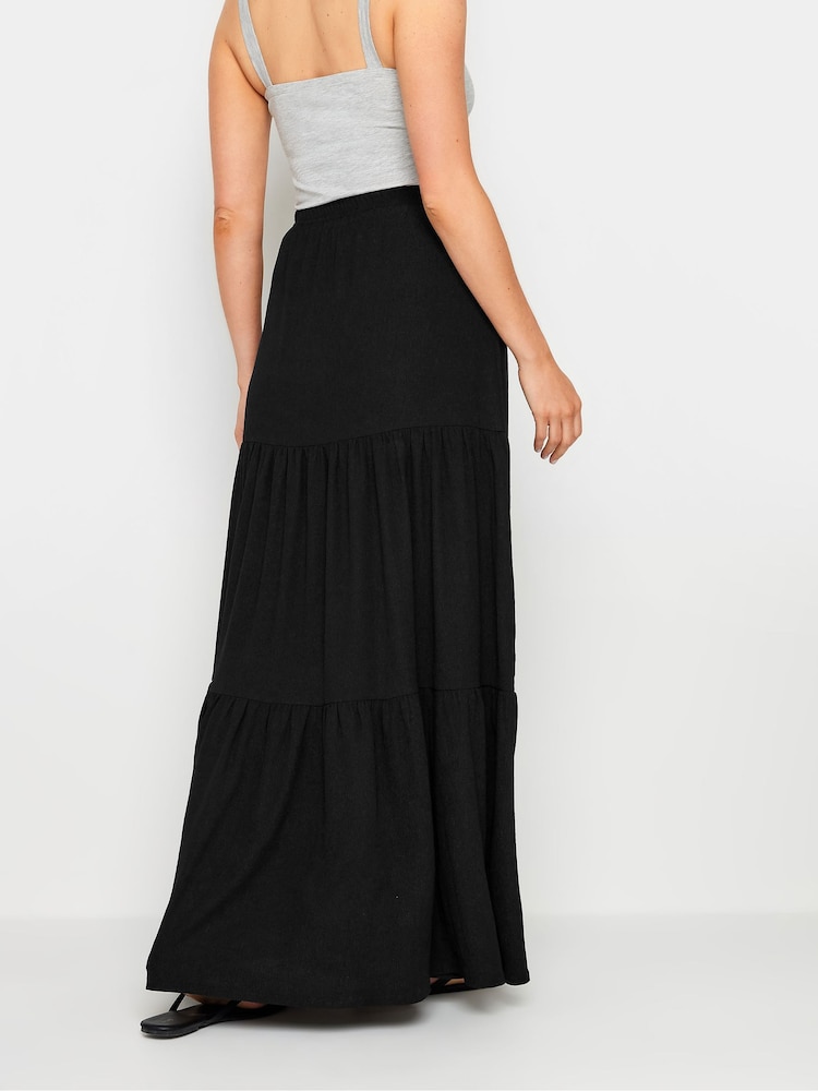 Long Tall Sally Black Crinkle Tiered Skirt - Image 4 of 6