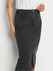Long Tall Sally Black Lightweight Acid Wash 100% Cotton Skirt - Image 4 of 5