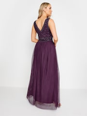 Long Tall Sally Red V-Neck Embroidered Dress - Image 3 of 5