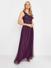 Long Tall Sally Red V-Neck Embroidered Dress - Image 4 of 5