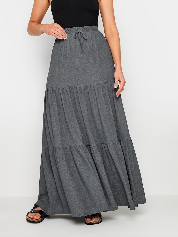 Long Tall Sally Grey Crinkle Tiered Skirt - Image 2 of 5