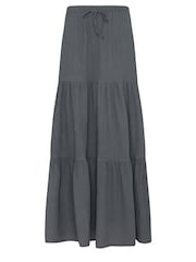 Long Tall Sally Grey Crinkle Tiered Skirt - Image 5 of 5