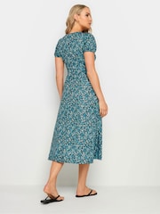 Long Tall Sally Blue Ditsy Puff Sleeve Tea Midi Dress - Image 3 of 5