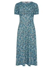 Long Tall Sally Blue Ditsy Puff Sleeve Tea Midi Dress - Image 5 of 5