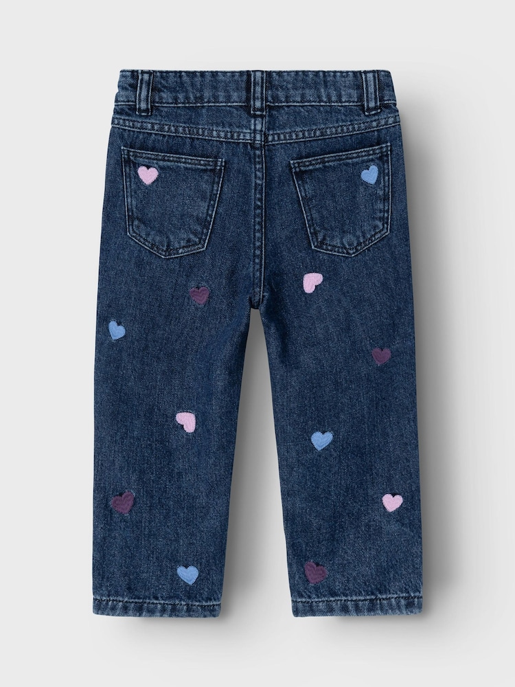 Name It Girls Heart Print Mom Jeans - Obraz 2 z 4