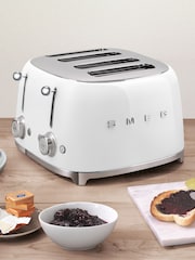 Smeg White 4 Slice Toaster - Image 1 of 6