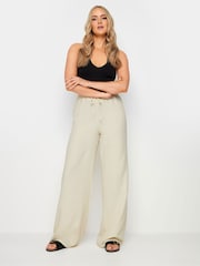 Long Tall Sally Pink Textured Wide Leg Trousers - Image 1 of 5