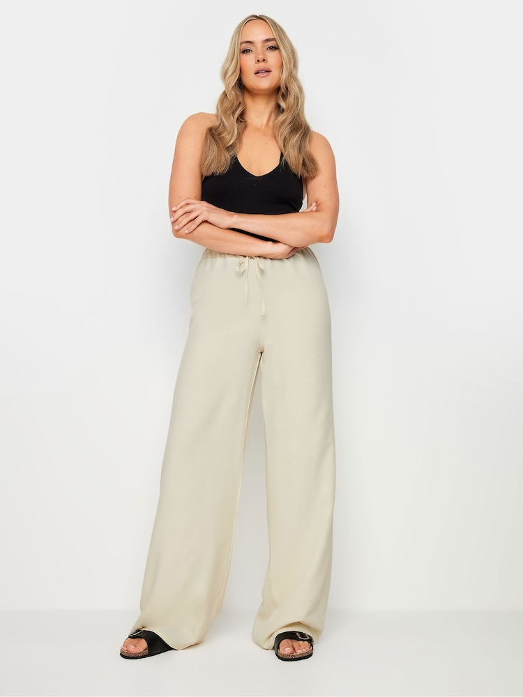 Long Tall Sally Pink Textured Wide Leg Trousers - Image 1 of 5