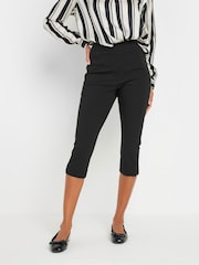 M&Co Black Cropped Bengaline Trousers - Image 1 of 5