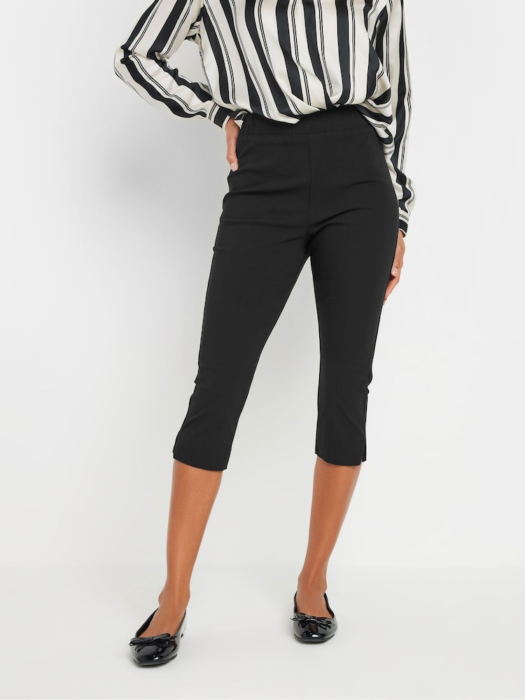 M&Co Black Cropped Bengaline Trousers - Image 1 of 5
