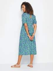 M&Co Blue Ditsy Balloon Sleeve Smock Dress - Image 3 of 5